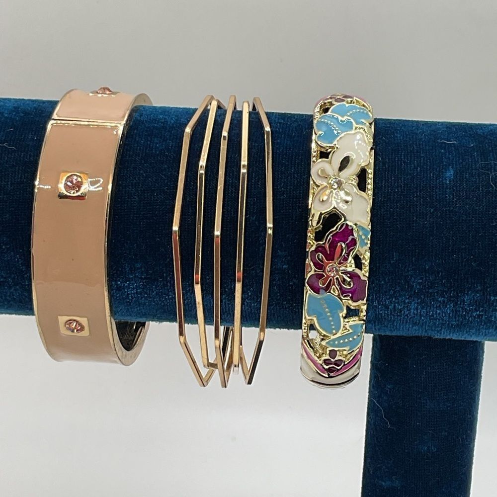 Pretty Set of Multicolored Bangle Bracelets